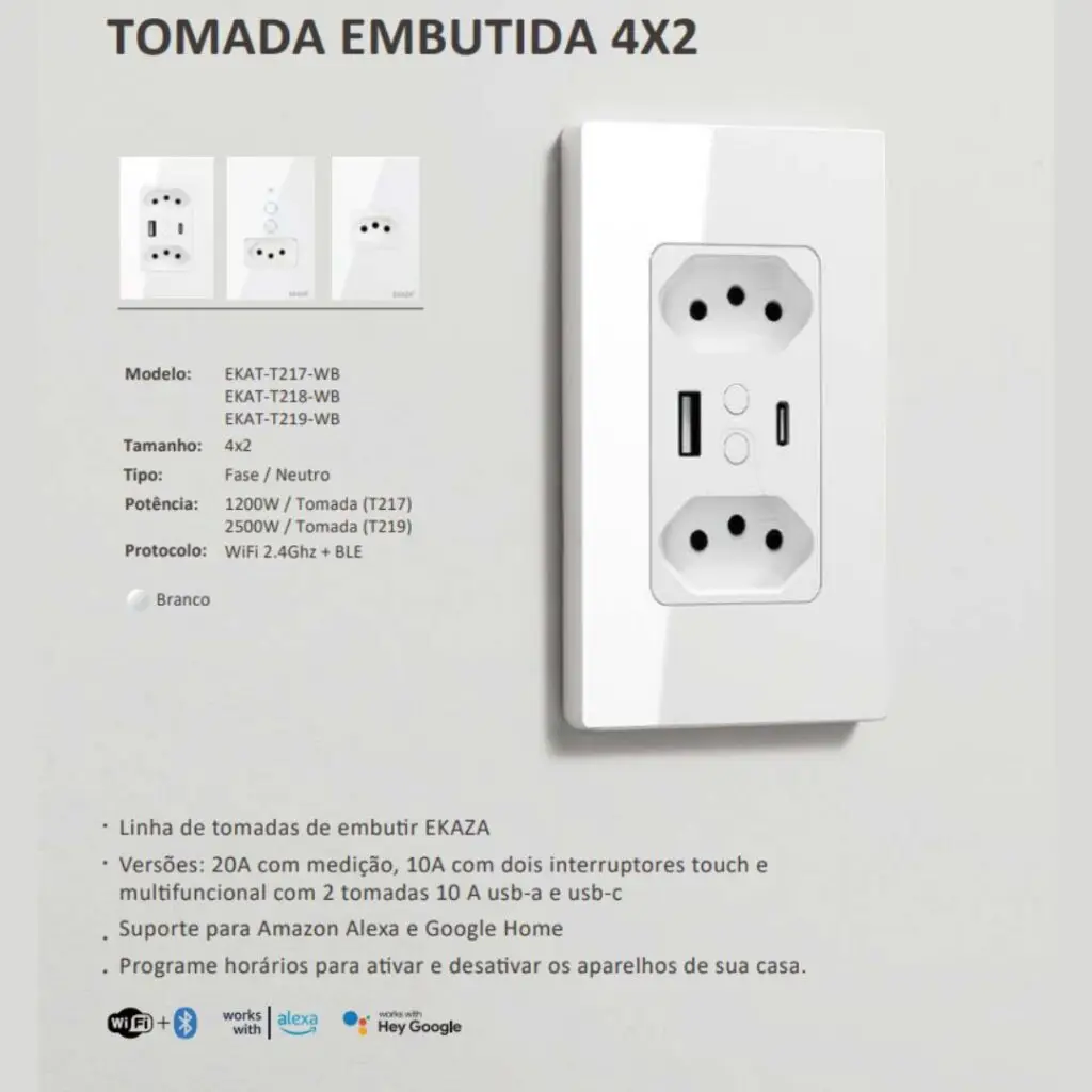 Tomada inteligente 4x2